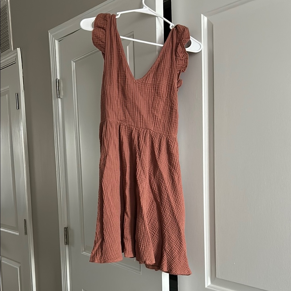SHEIN Backless Dress in Rust